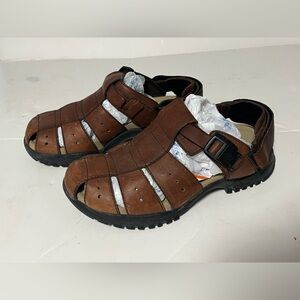Teva Brown Leather Men Size 7  Fisherman Waterproof Sandal Y2K Chunky